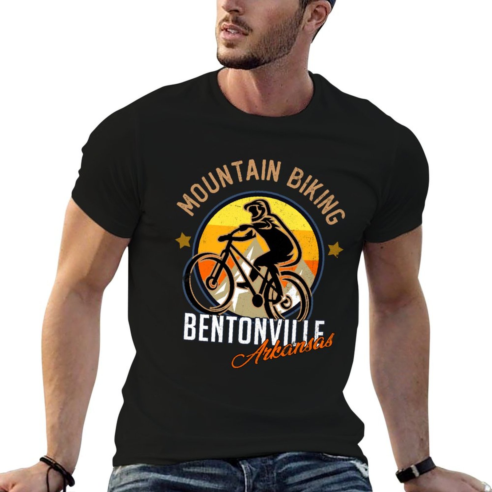 Mountain Biking Bentonville Arkansas - Футболка с модным принтом для горного